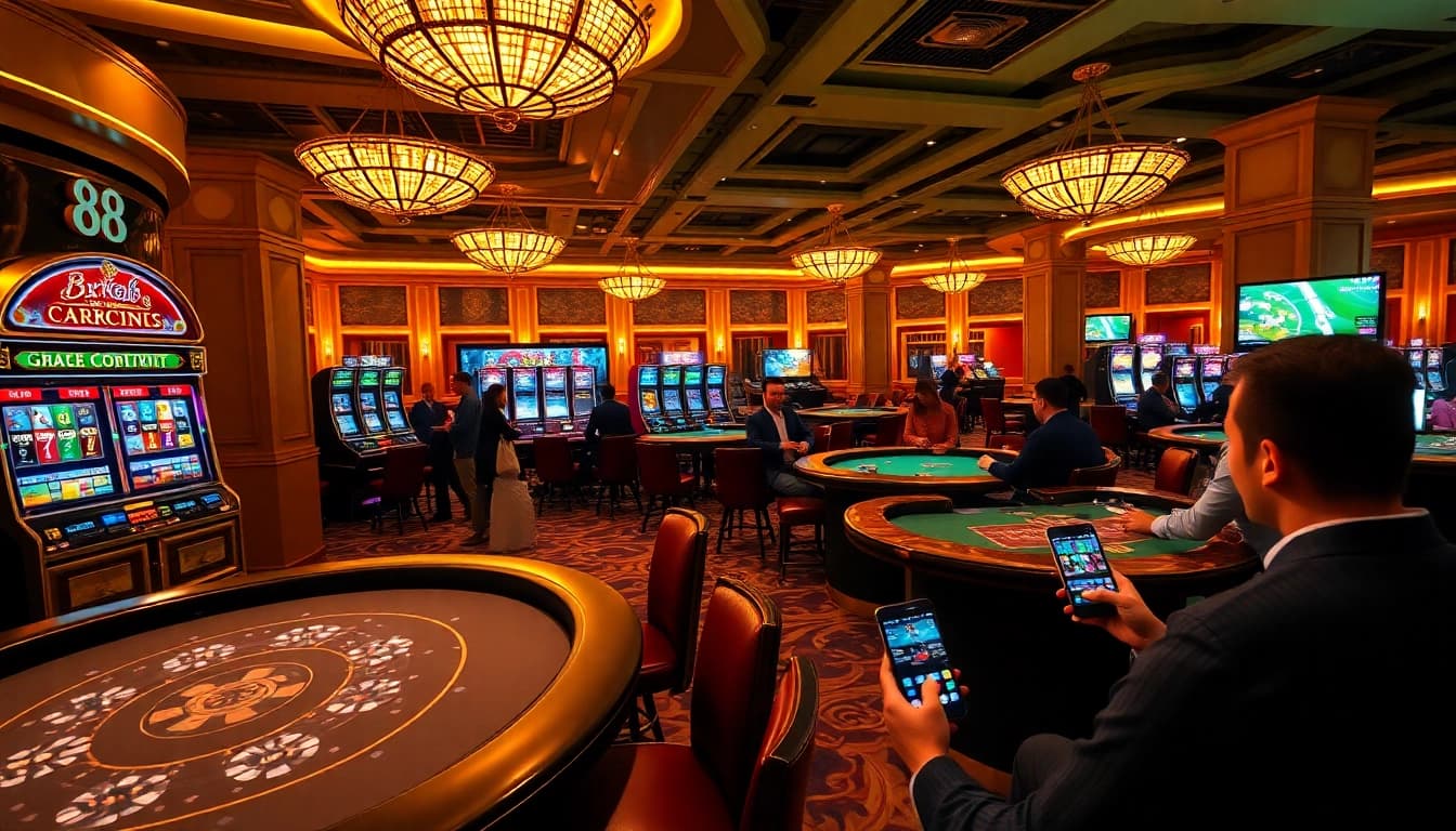 Join the excitement of online gaming at 8k8 with vibrant casino tables and thrilling slot machines.