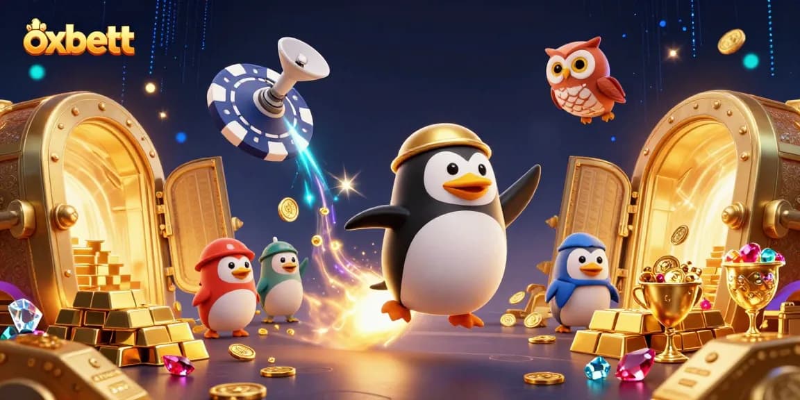 Bet on exciting moments with oxbett while enjoying a 3D scene of games and treasures.