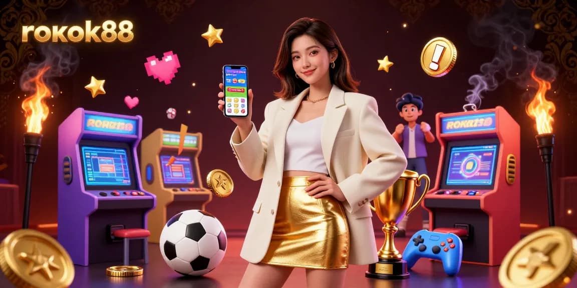 Experience winning strategies with rokok88, showcasing vibrant sports betting elements in a dynamic casino setting.