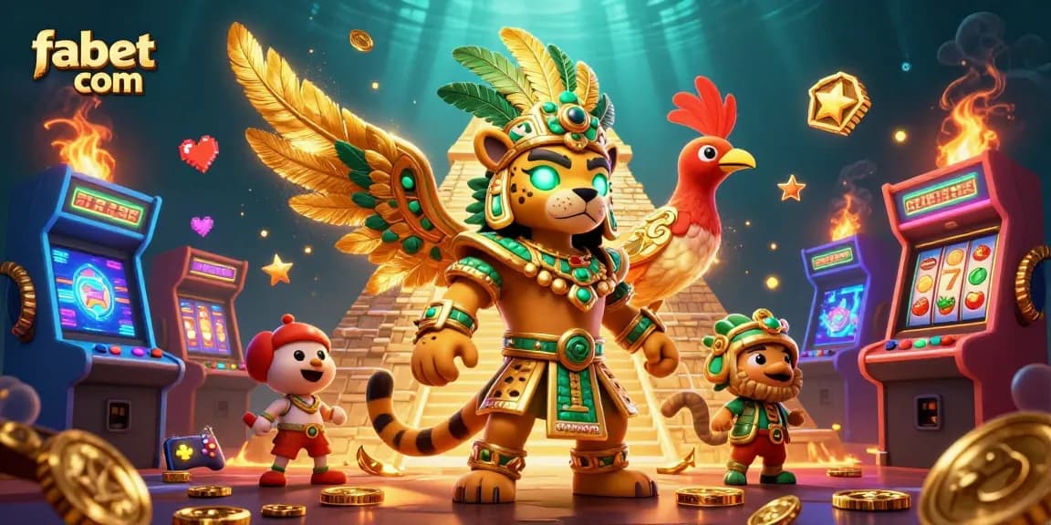 Experience exciting gameplay at fabet com with vibrant casino-themed 3D illustrations.