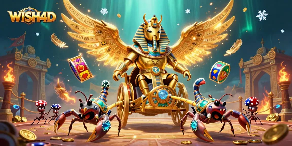 Experience thrilling gameplay with WISH4D amid vibrant casino symbols and dynamic atmosphere