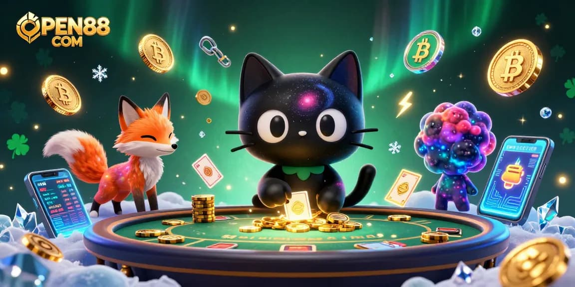 Experience the thrill of gaming at OPEN88 COM, with captivating cosmic elements and vibrant casino visuals.