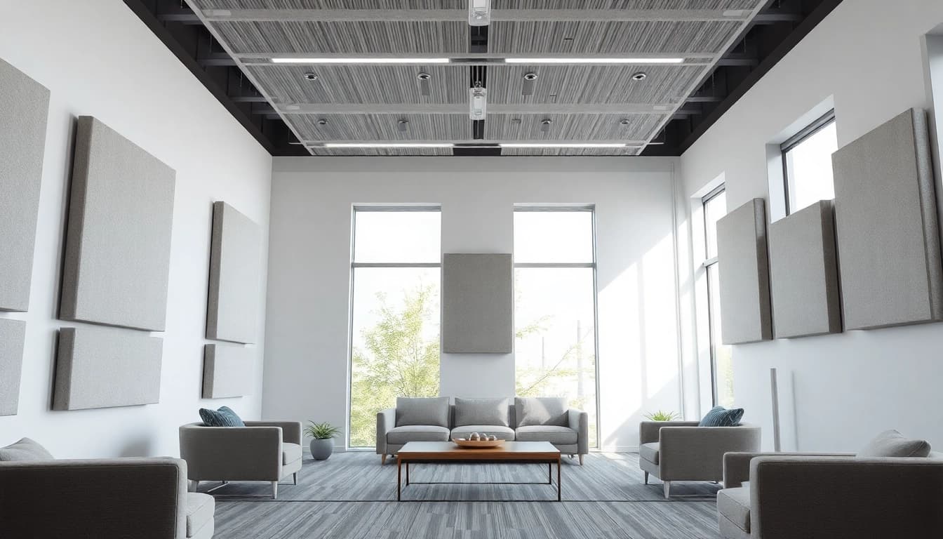 Applying mass loaded vinyl for effective soundproofing in a modern interior environment.