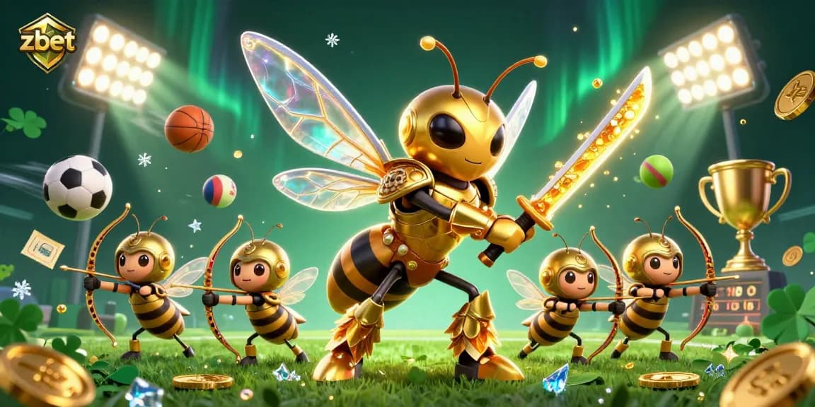Engage with thrilling zbet sports actions featuring a dynamic golden hornet and lively game elements.