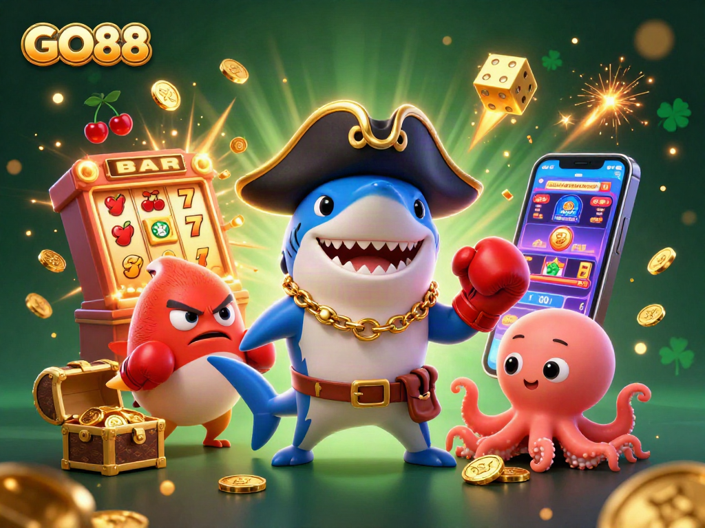 Experience winning with GO88's exciting casino games and elements in a vibrant 3D fantasy.