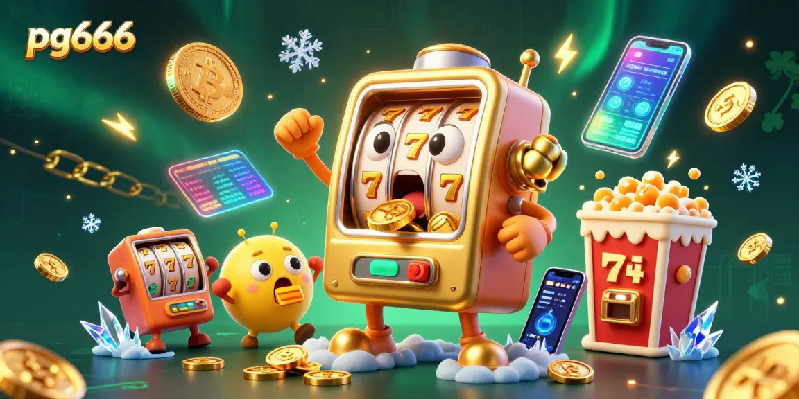 Experience the excitement of pg666 jackpots with a surreal scene of slot machines and coins bursting from the jackpot.