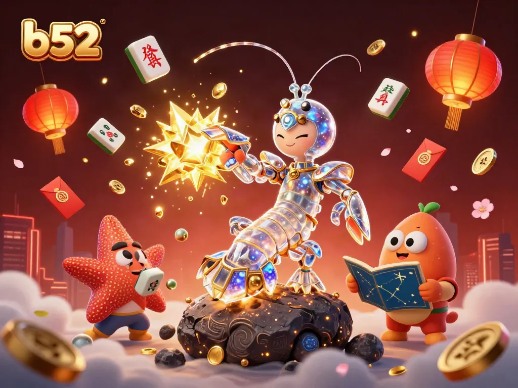 Experience thrilling adventures with b52 in a vibrant casino-themed illustration.
