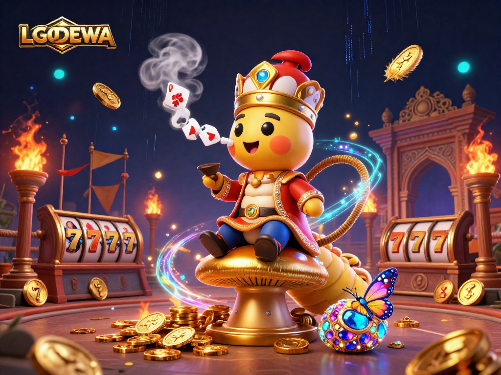 Experience thrilling gameplay with LGODEWA as the caterpillar master crafts poker symbols from smoke rings.