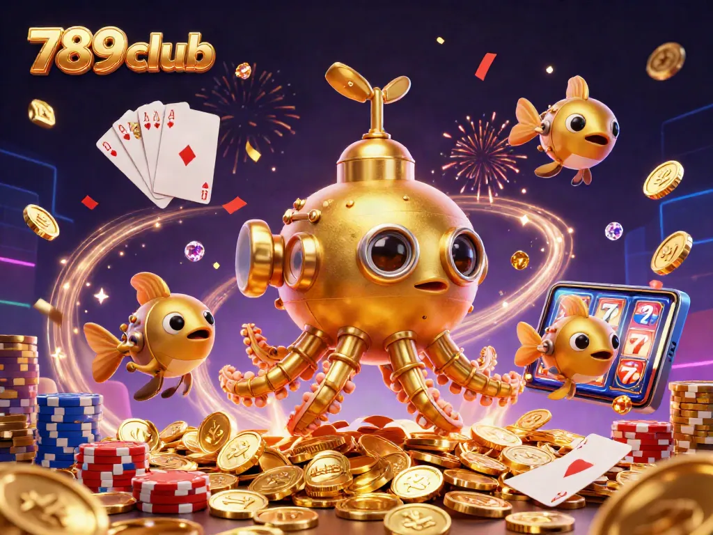 Experience thrilling wins at 789club with golden coins and exciting casino elements in dynamic 3D art.