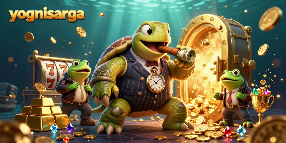 Experience the excitement of gambling at yognisarga with a dynamic 3D illustration of casino characters.