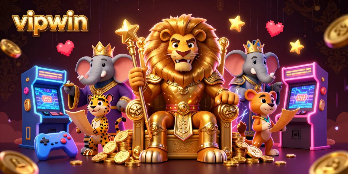 Experience the thrill at vipwin with the ultimate 3D casino adventure featuring a lion king and vibrant game elements.