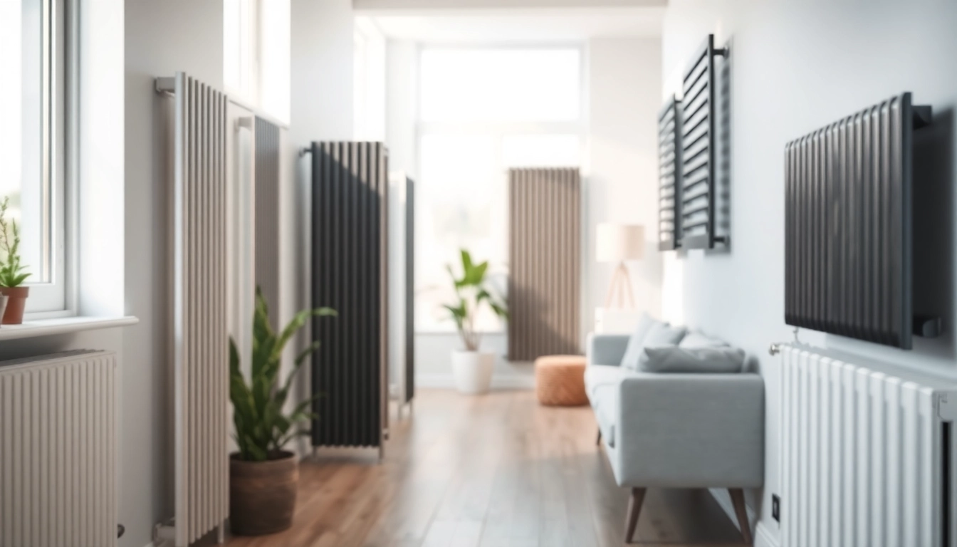 Heizkörper kaufen: Ausgewählte moderne Heizkörper in einem einladenden Wohnzimmer-Setup.