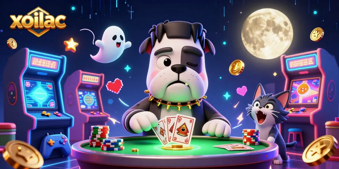 Engage in exciting gameplay at xoilac's vibrant casino with colorful characters and game elements.
