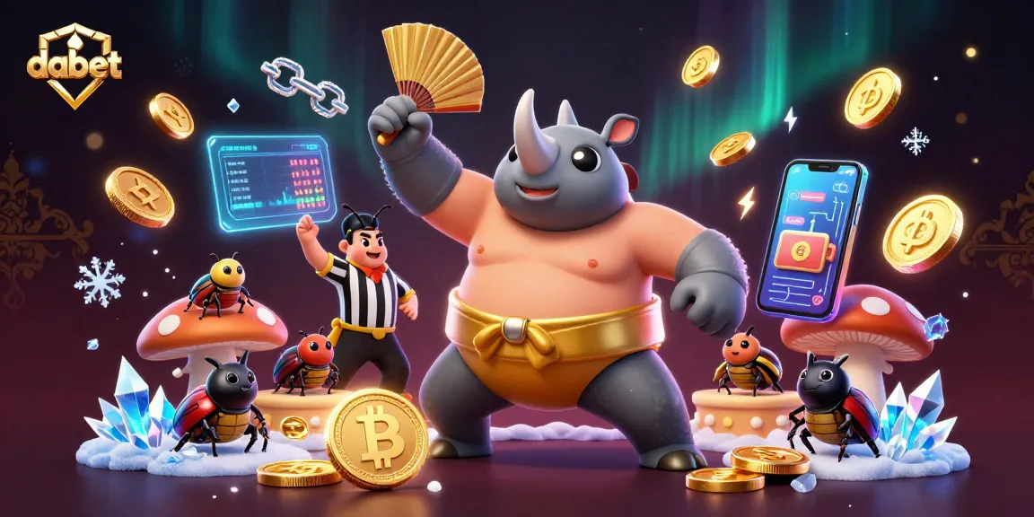 Dabet offers immersive gaming with a vibrant casino scene featuring a sumo beetle champion.