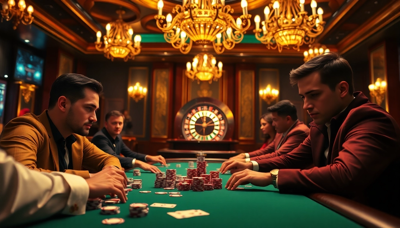 Exciting poker game at https://rr99.it.com/ featuring luxury casino elements for gamblers.