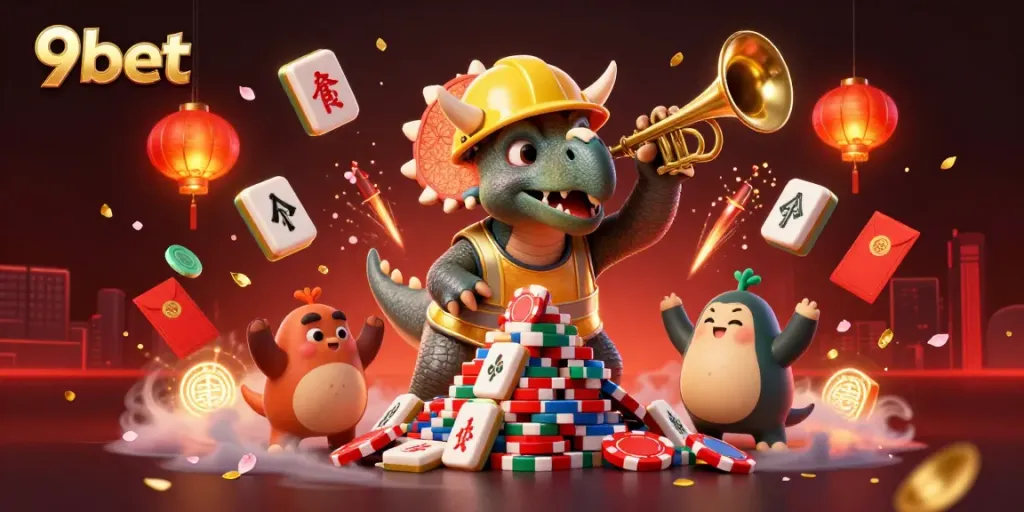 Join the excitement at 9bet with vibrant games and thrilling wins in this lively animated casino scene!