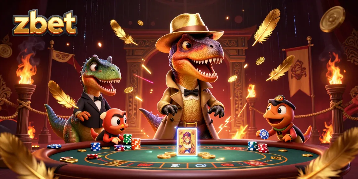 Zbet velociraptor card counter at blackjack with stegosaurus pit boss and compy pickpocket amidst casino ambiance.