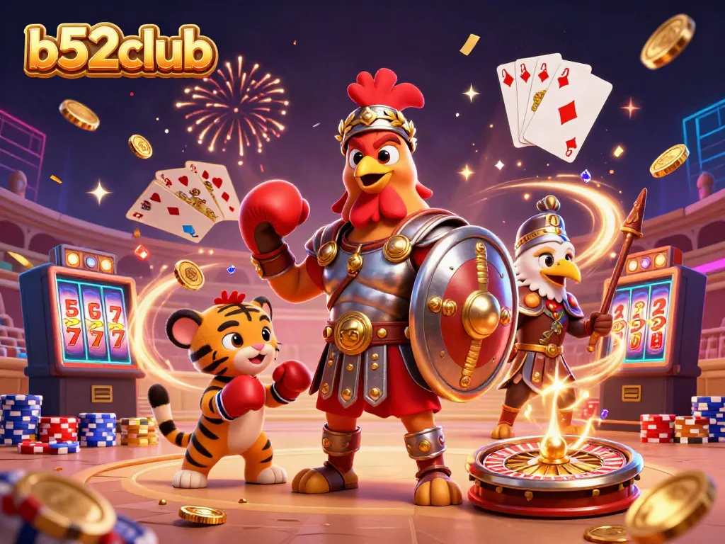 Engage with thrilling games at b52club, with dazzling coins and vibrant cards in action.