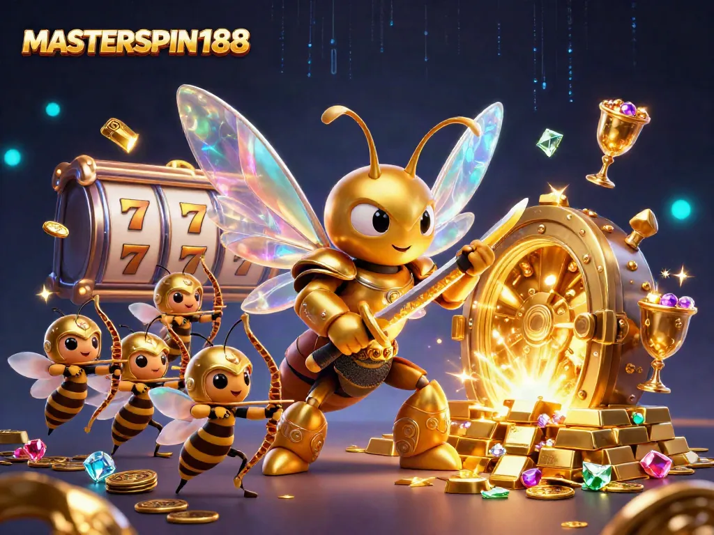 Experience exhilarating wins at MASTERSPIN188 with spinning slot reels and treasure all around.