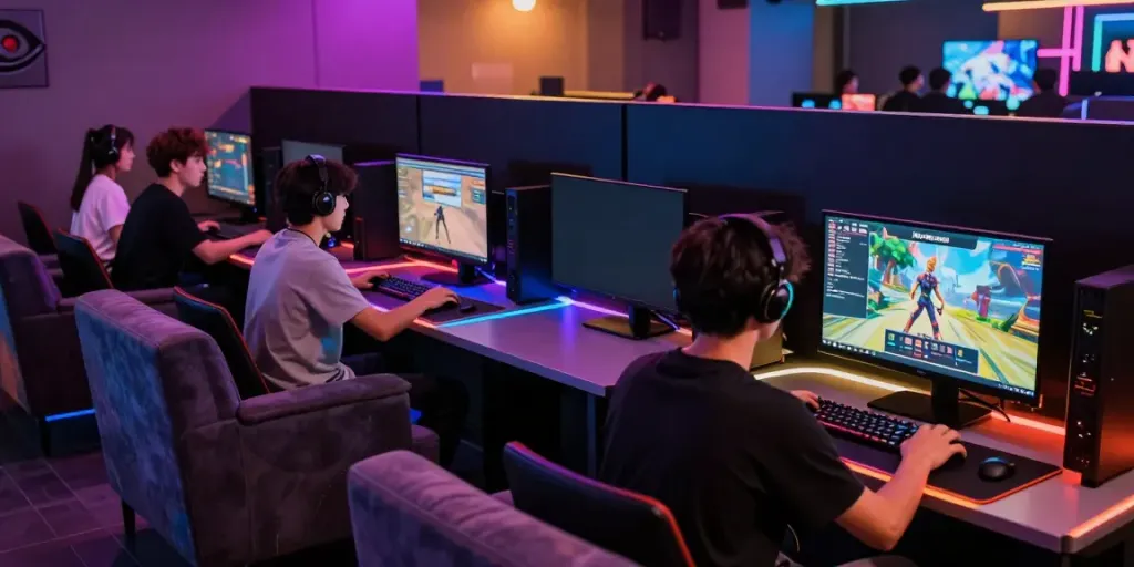 Engaging players enjoying a lively gaming session at hitclub lounge.
