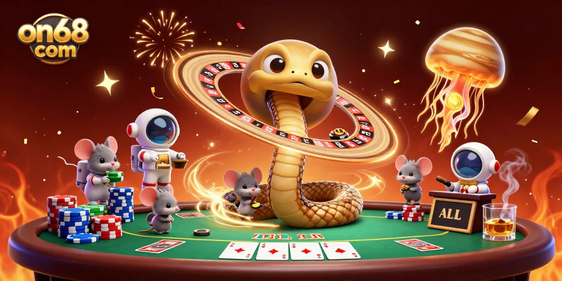 Experience the thrilling action on68 com with playful astronaut mice betting on Saturn's roulette rings.
