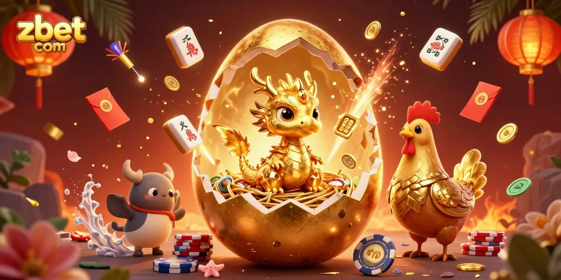 Experience the thrills of zbet com through this vibrant 3D illustration of a golden dragon and poker chips.