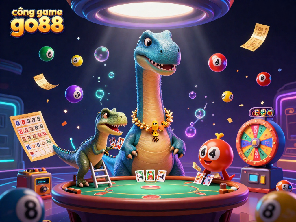 Experience vibrant gaming with cổng game go88, featuring a colorful 3D casino adventure.