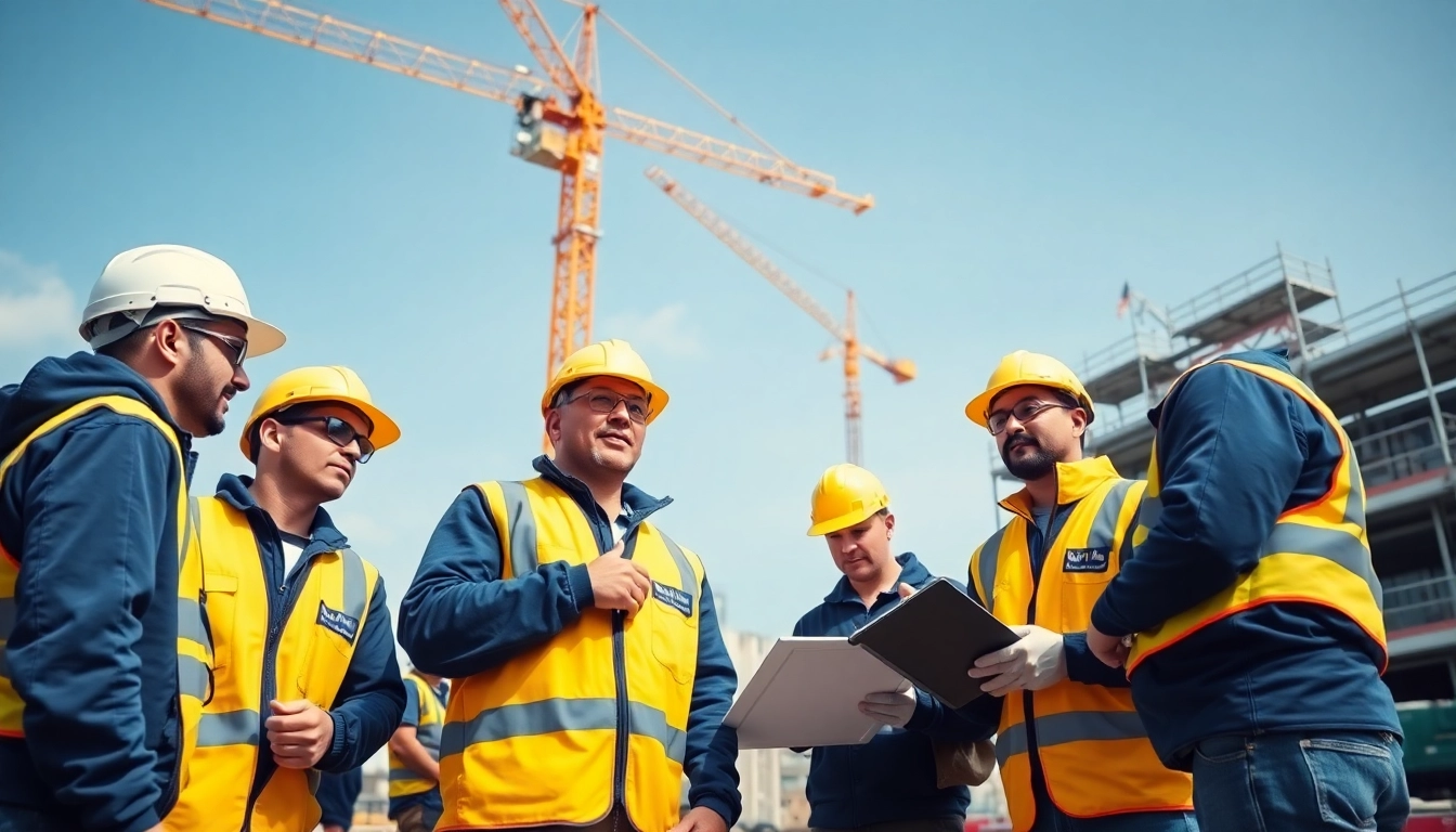 Commercial construction team at work by New Jersey Commercial General Contractor showcasing teamwork and efficiency.