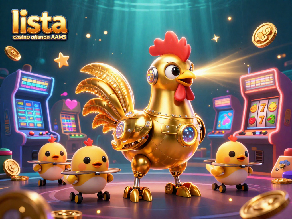 Scopri la lista casino online non AAMS con un'illustrazione vivace di robot e giochi
