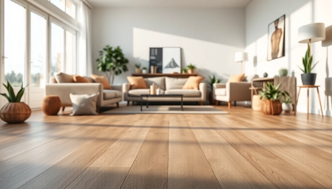 Highlighting quality vinyl flooring in a stylish living room with natural light and modern decor.