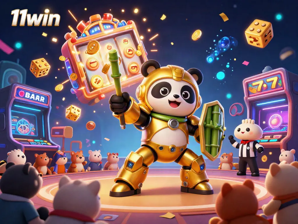 Experience thrilling games at 11win with a vibrant 3D casino scene bursting with excitement in every detail.