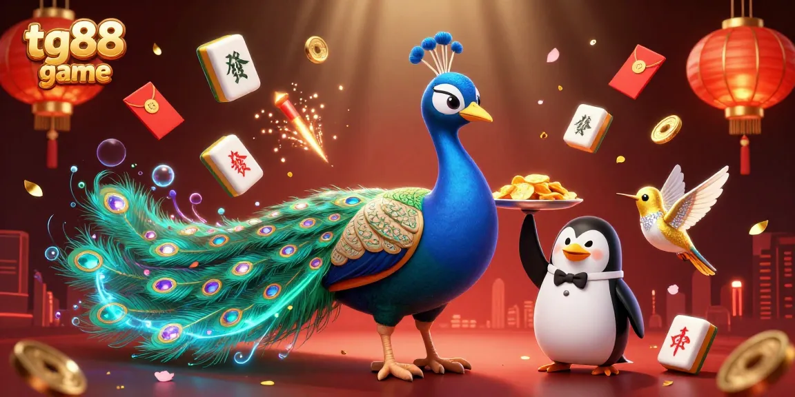 Spinning jade coins and vibrant characters in the tg88 game showcase a lively casino atmosphere.