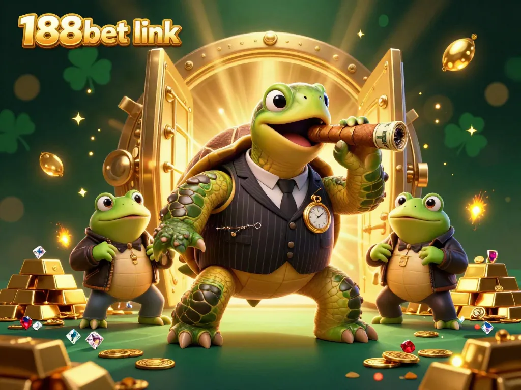 Engage with the thrilling atmosphere of 188bet link amidst a vibrant casino setting featuring colorful characters in action.