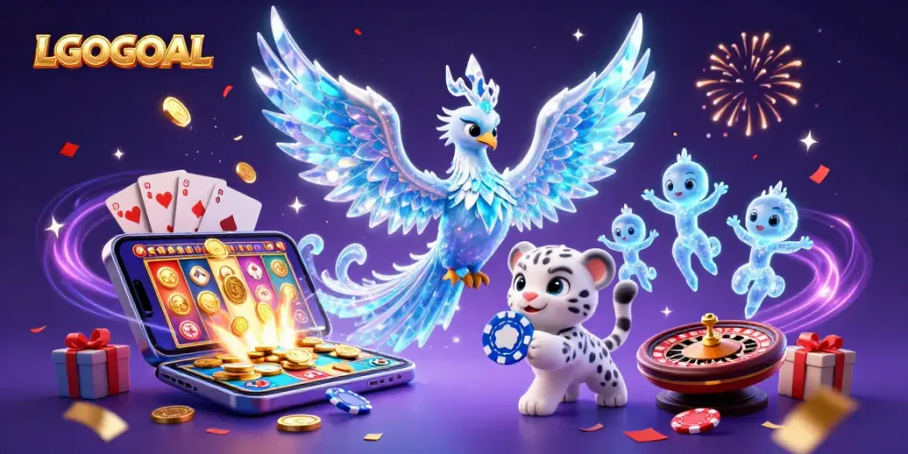 Join the excitement at LGOGOAL as the ice phoenix and casino elements create a magical gaming scene.