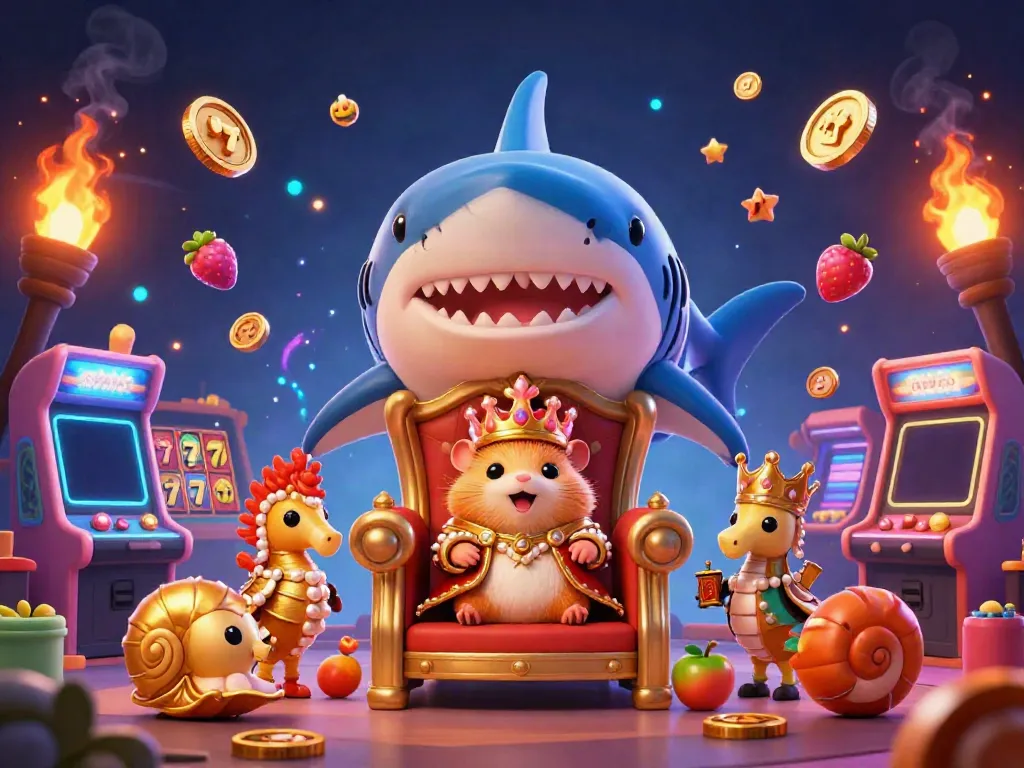 Experience thrilling slot gameplay with colorful characters, vivid slot reels, and arcade elements.