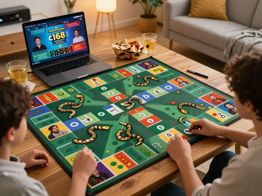 Engaging scene of players interacting with the c168 online gambling platform in a cozy living room setting.