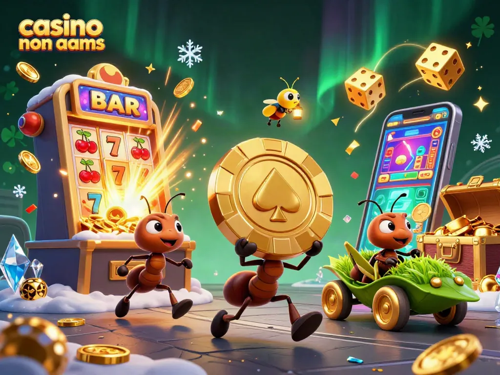 Giocatori di casino non AAMS che conquistano jackpot e premi in un'illustrazione vibrante e dinamica.