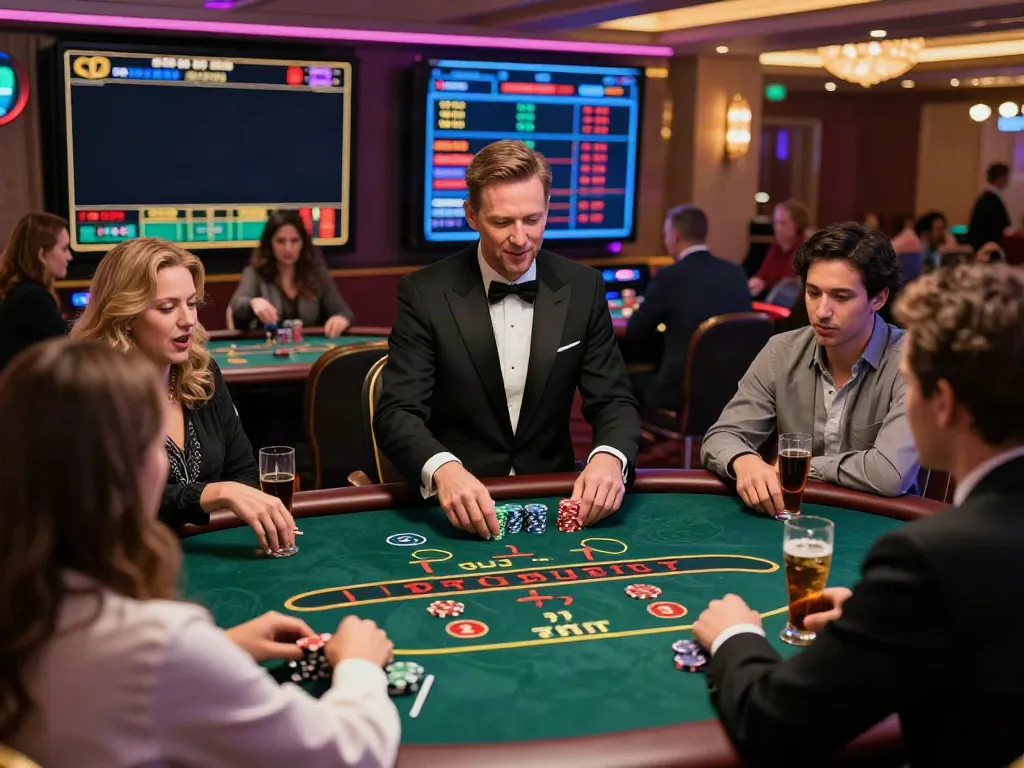 Exciting online casino experience at https://man88pro.com/ showcasing players engaged at tables with a live dealer.