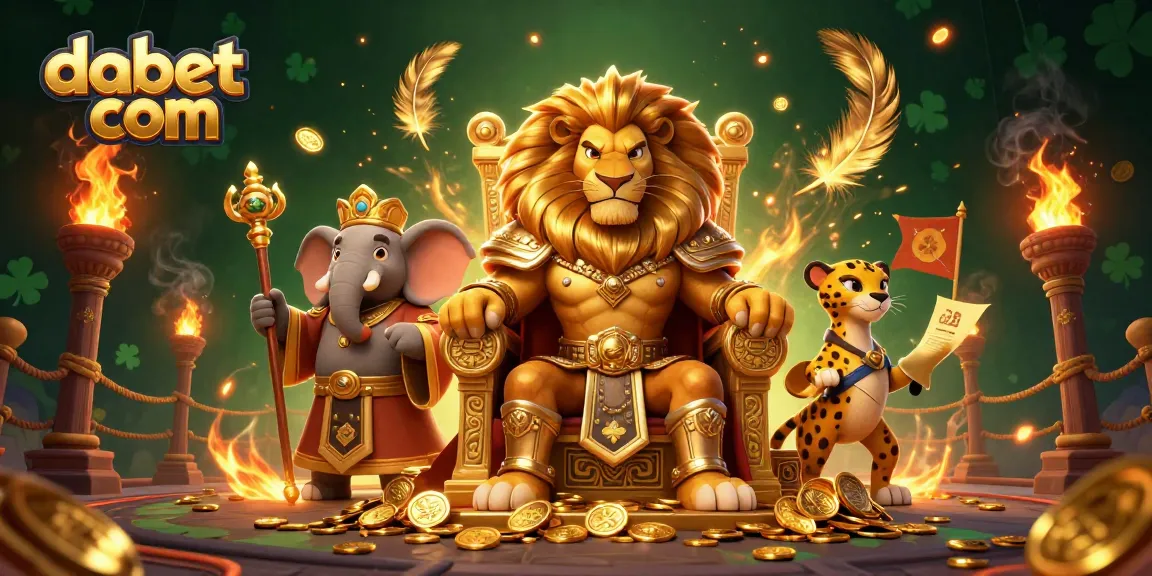 Experience thrilling action at dabet com with this vibrant 3D casino illustration featuring royal characters.