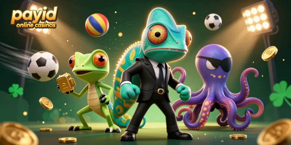 Engage in payid online casinos with this vibrant illustration showcasing dynamic characters and gaming elements.