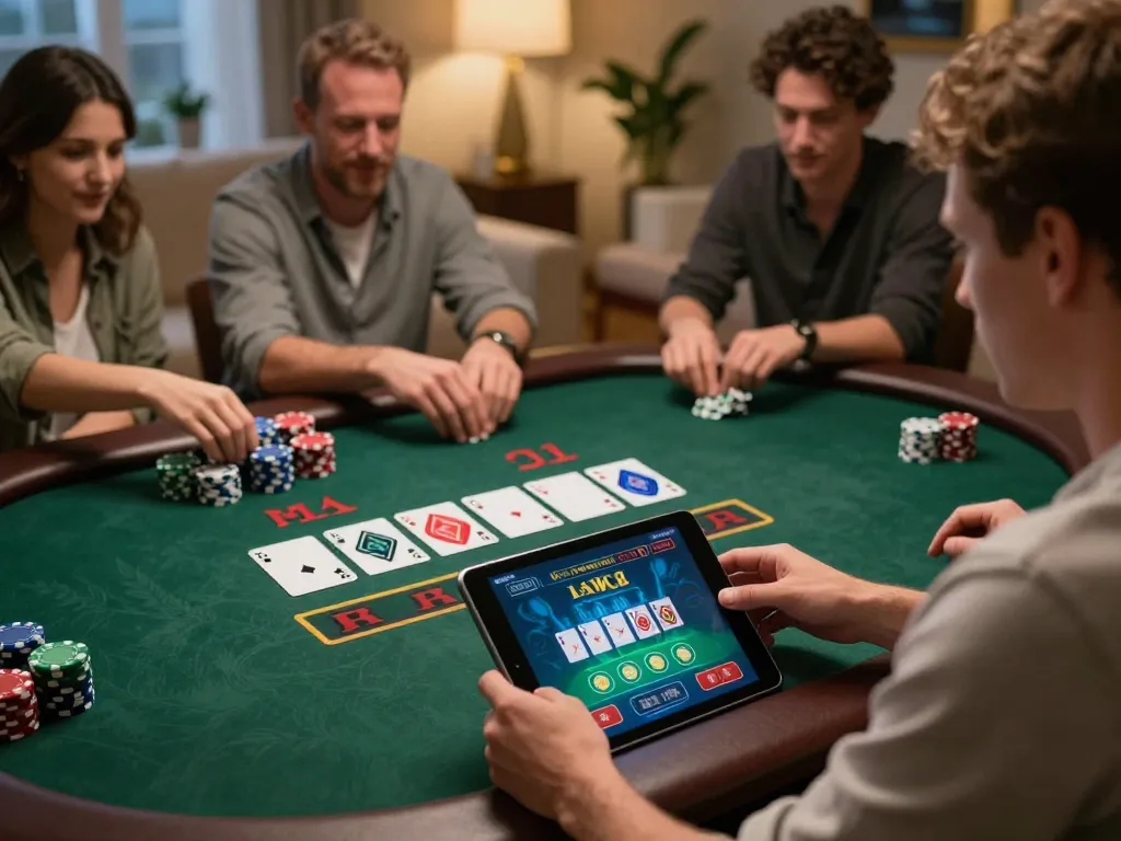 Players winning at live blackjack game in cozy home setup featuring 88aa
