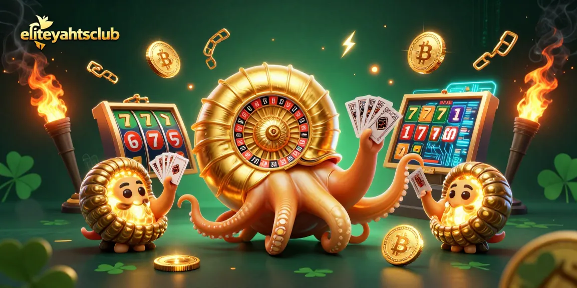Experience eliteyachtsclub winning strategies with 3D dynamic casino illustration featuring a giant nautilus roulette wheel.