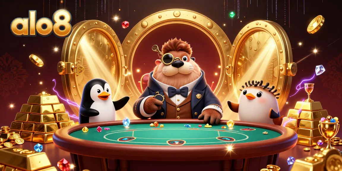 Engage in thrilling poker at alo8 with an underwater casino featuring charming characters!