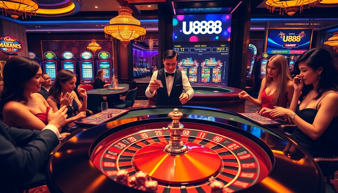 Players engaging in high-stakes betting at U888 casino table, enhancing the gaming experience.