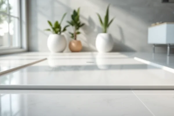 Elegant shower base showcased in a modern bathroom for a sleek aesthetic.