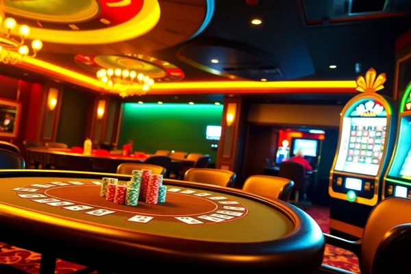 Experience the thrill of gambling with https://rr88xpj.com/ featuring an exciting casino scene and poker game.