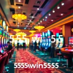 An engaging online casino scene featuring players enjoying various games, embodying the thrill of 555win555.