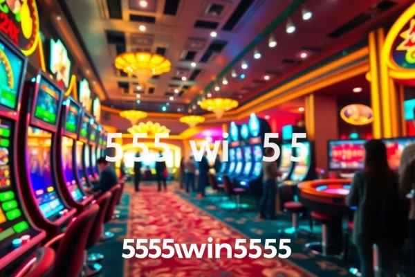 An engaging online casino scene featuring players enjoying various games, embodying the thrill of 555win555.