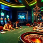 Engaging players at the luxurious CM88 OKVIP poker table, showcasing high-stakes excitement.