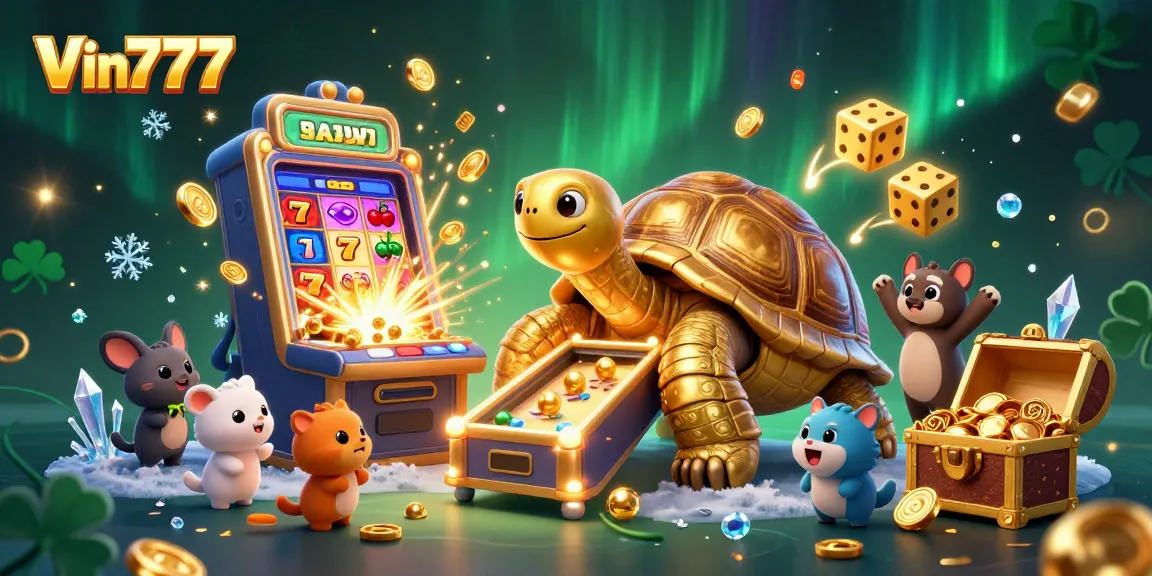 Experience thrilling gaming at Vin777's colossal slot adventure with vibrant characters and jackpot excitement.